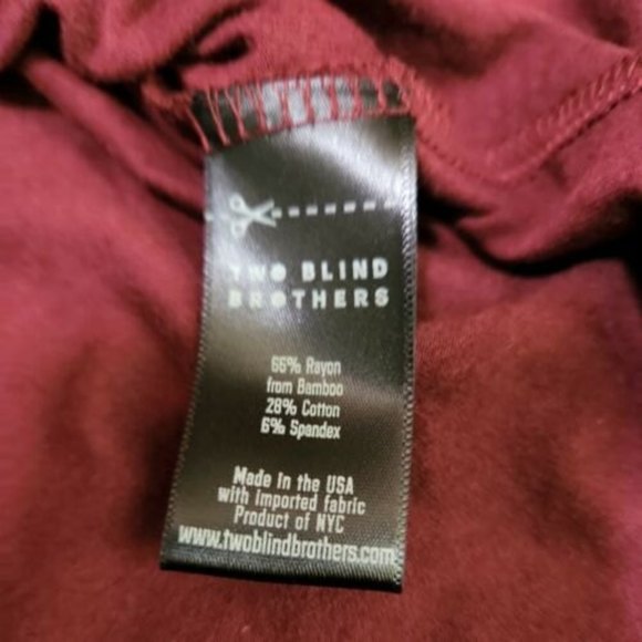 TWO BLIND BROTHERS Men's Short Sleeves Polo Shirt Size L Burgundy. - Picture 9 of 10
